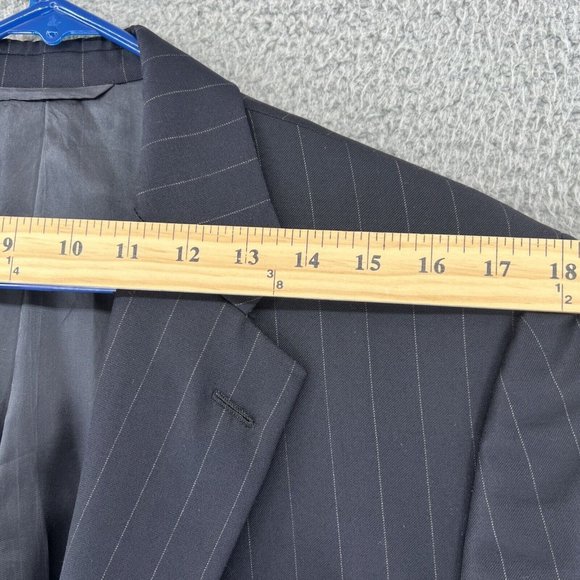 Hickey Freeman Mens Sport Coat 44 XLT Loro Piana Wool Super 120s Blue 2 Button - Picture 7 of 14
